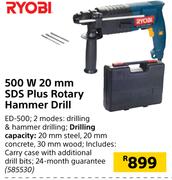 Ryobi 500W 20mm SDS Plus Rotary Hammer Drill