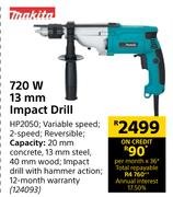 Makita 720W 13mm Impact Drill HP2050