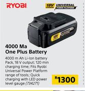 Ryobi 4000 Mah One Plus Battery