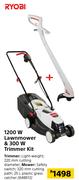 Ryobi 1200W Lawnmower & 300W Trimmer Kit