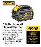 De Walt 6.0 Ah Li-Ion XR Flexvolt Battery DCB546