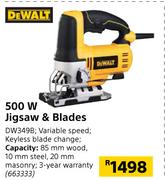 De Walt 500 W Jigsaw & Blades DW349B