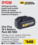 Ryobi One Plus 18V Battery Pack XB-1500