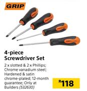 Grip 4 Piece Screwdriver Set