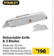 Stanley Retractable Knife & 3 Blades