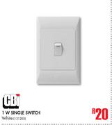 CB 1W Single Switch White