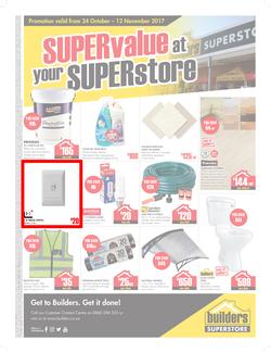 Builders Inland : SUPERvalue At Your SUPERstore(24 Oct - 12 Nov 2017), page 1
