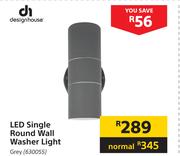 Designhouse LED Single Round Wall Washer Light Grey 630055