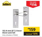 Builders 152.4mm (6") 2 Lever Dove Lock Set