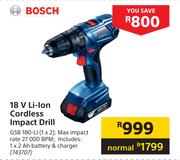 Bosch 18V Li-Ion Cordless Impact Drill
