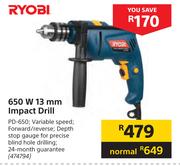 Ryobi 650W 13mm Impact Drill