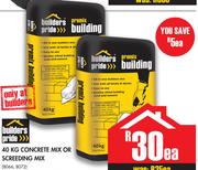 Builders Pride 40kg Concrete Mix Or Screeding Mix-Each
