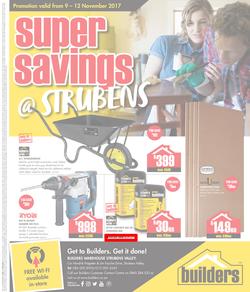 Builders Strubens : Super Savings (9 Nov - 12 Nov 2017), page 1