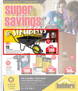 Builders Strubens : Super Savings (9 Nov - 12 Nov 2017), page 1