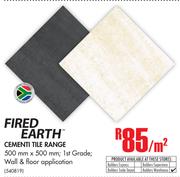 Fired Earth Cement Tile Range-Per Sqm