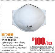 Ross Dust Masks FFP2 White Box 20’s-Per Box