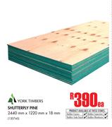 York Timbers Shutterply Pine (2440mm x 1220mm x 18mm)-Each