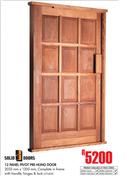 Soild Doors 12 Panel Pivot Pre-Hung Door 2032mm x 1200mm 