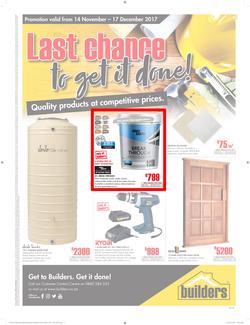 Builders Inland : Build More For Less (14 Nov - 17 Dec 2017), page 1