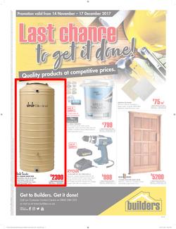 Builders Inland : Build More For Less (14 Nov - 17 Dec 2017), page 1