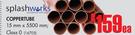 Splashworks Coppertube 15mm x 5500mm-Each