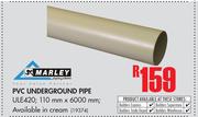 Marley PVC Underground Pipe 110mm x 6000mm ULE420