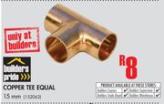 Builders Pride 15mm Copper Tee Equal
