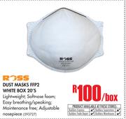 Ross Dust Masks FFP2 White Box-20's Per Box