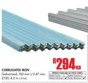 Corrugated Iron 762mm x 0.47mm-Each
