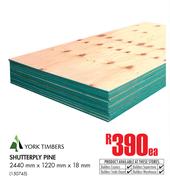 York Timbers Shutterply Pine 2440mm x 1220mm x18mm-Each