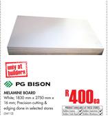 PG Bison Melamine White Board 1830mm x 2750mm x 16mm-Each