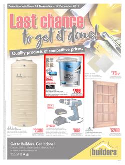 Builders WC & PE : Build More For Less (14 Nov - 17 Dec 2017), page 1