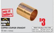 Builders Pride 15mm Copper Coupler Straight