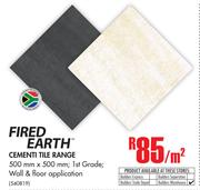 Fired Earth Cement Tile Range 500mm x 500mm-Per Sqm