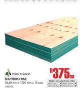 York Timbers Shutterply Pine(2440mm x 1220mm x 18mm)-Each