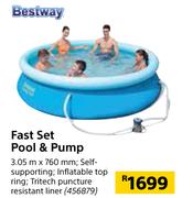Bestway Fast Set Pool & Pump-3.05m x 760mm