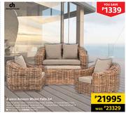 Design House 4 Piece Amazon Wicker Patio Set