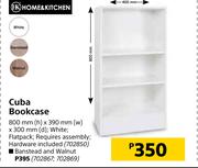 Home & Kitchen Cuba Bookcase White-800mm (h) x 390mm (w) x 300mm (d)