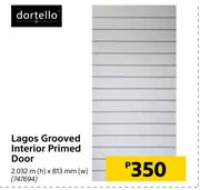Dortello Lagos Grooved Interior Primed Door-2032m (h) x 813mm (w)
