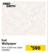 Fired Earth Foil Wallpaper (Gold)-10m x 530mm