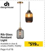 Design House Rib Glass Pendant Light-Each