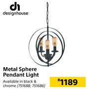 Design House Metal Sphere Pendant Light