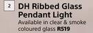 DH Ribbed Glass Pendant Light