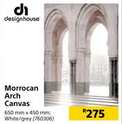 Design House Morrocan Arch Canvas (White/Grey)-650mm x 450mm