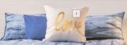 DH Gold Foil Love Cushion (White)-500mm x 500mm