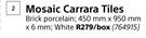 Mosaic Carrara Tiles-450mm x 950mm x 6mm Per Box