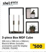 Shelfmate 3 Piece Box MDF Cube-306mm x 148mm x 306mm