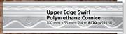 Upper Edge Swirl Polystyrene Cornice 2.4m-100mm x 55mm