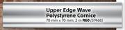 Upper Edge Wave Polystyrene Cornice 2m-70mm x 70mm