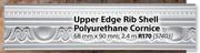 Upper Edge Rib Shell Polystyrene Cornice 2.4m-68mm x 90mm